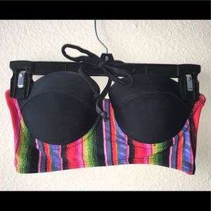 Colorful Striped Swimsuit Top